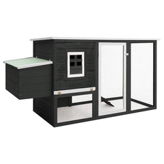 Outdoor Chicken Cage Hen House with 1 Egg Cage Wood Grey