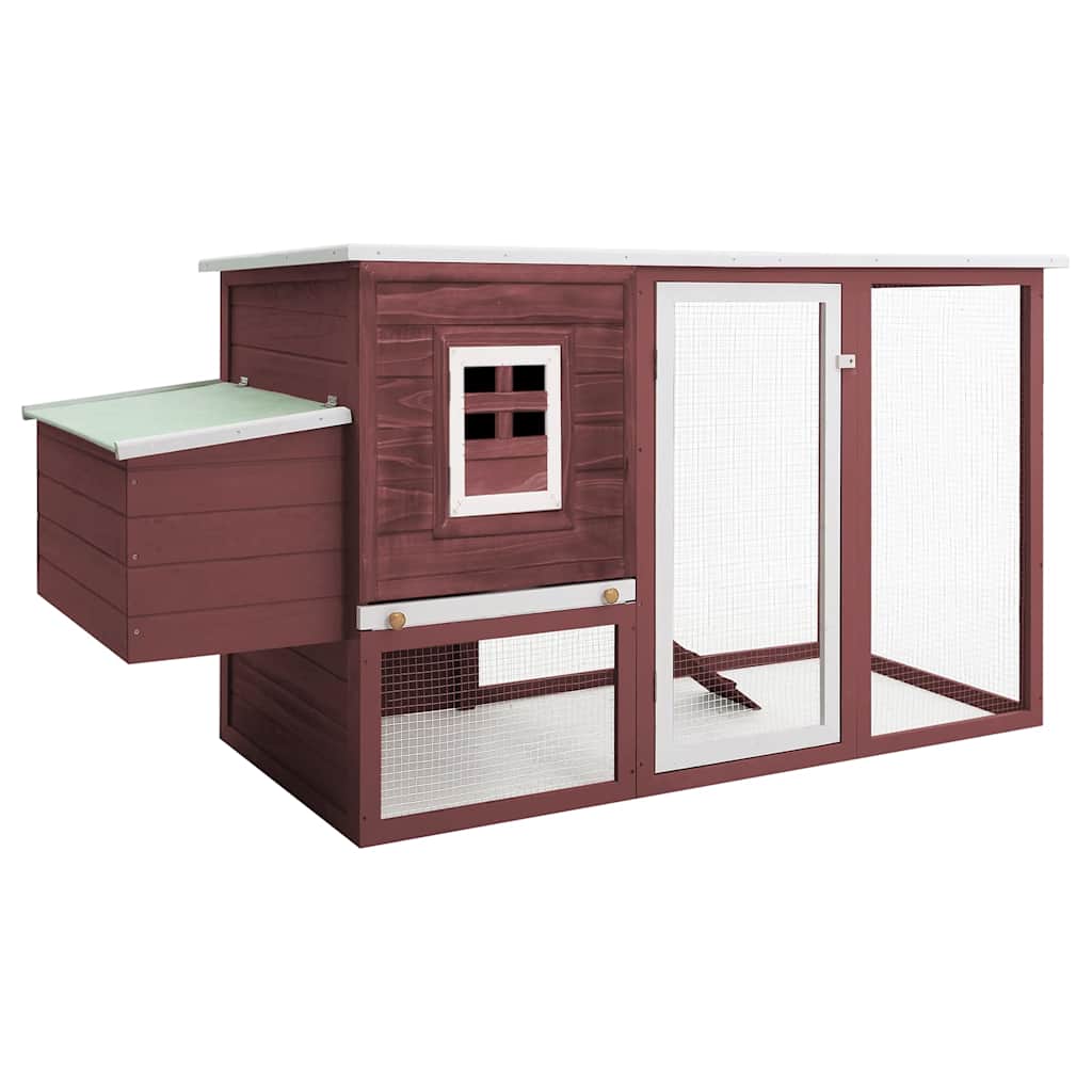 Outdoor Chicken Cage Hen House with 1 Egg Cage Wood Brown