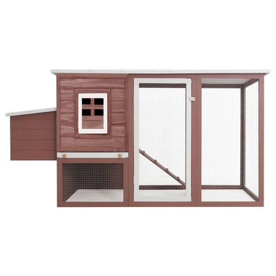 Outdoor Chicken Cage Hen House with 1 Egg Cage Brown Wood