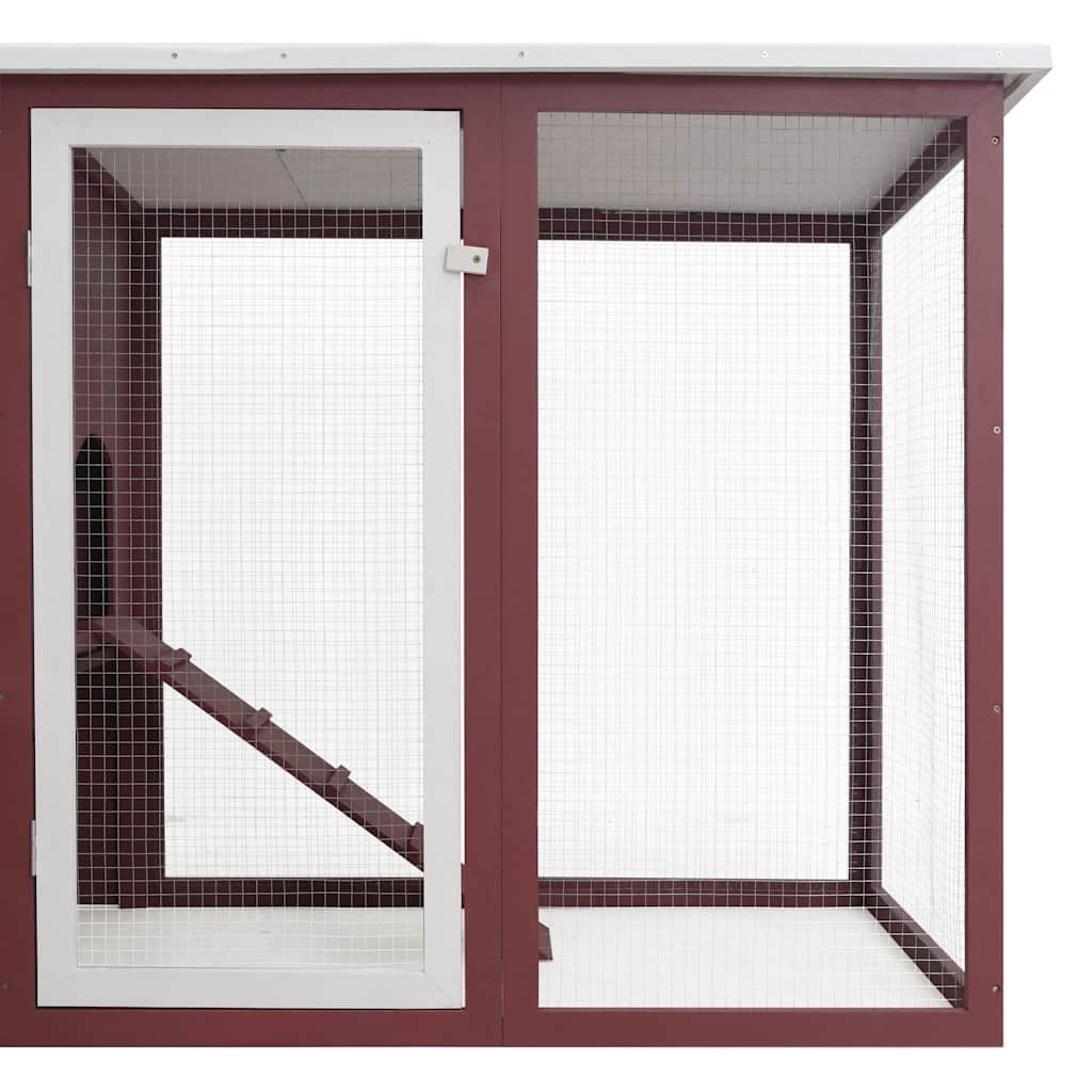 Outdoor Chicken Cage Hen House with 1 Egg Cage Wood Brown