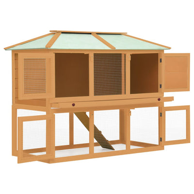 Animal Rabbit Cage Double Floor Wood