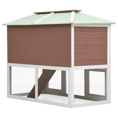 Animal Rabbit Cage Double Floor Brown Wood