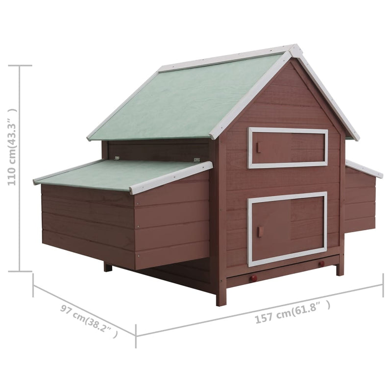 Chicken Coop Brown 157x97x110 cm Wood