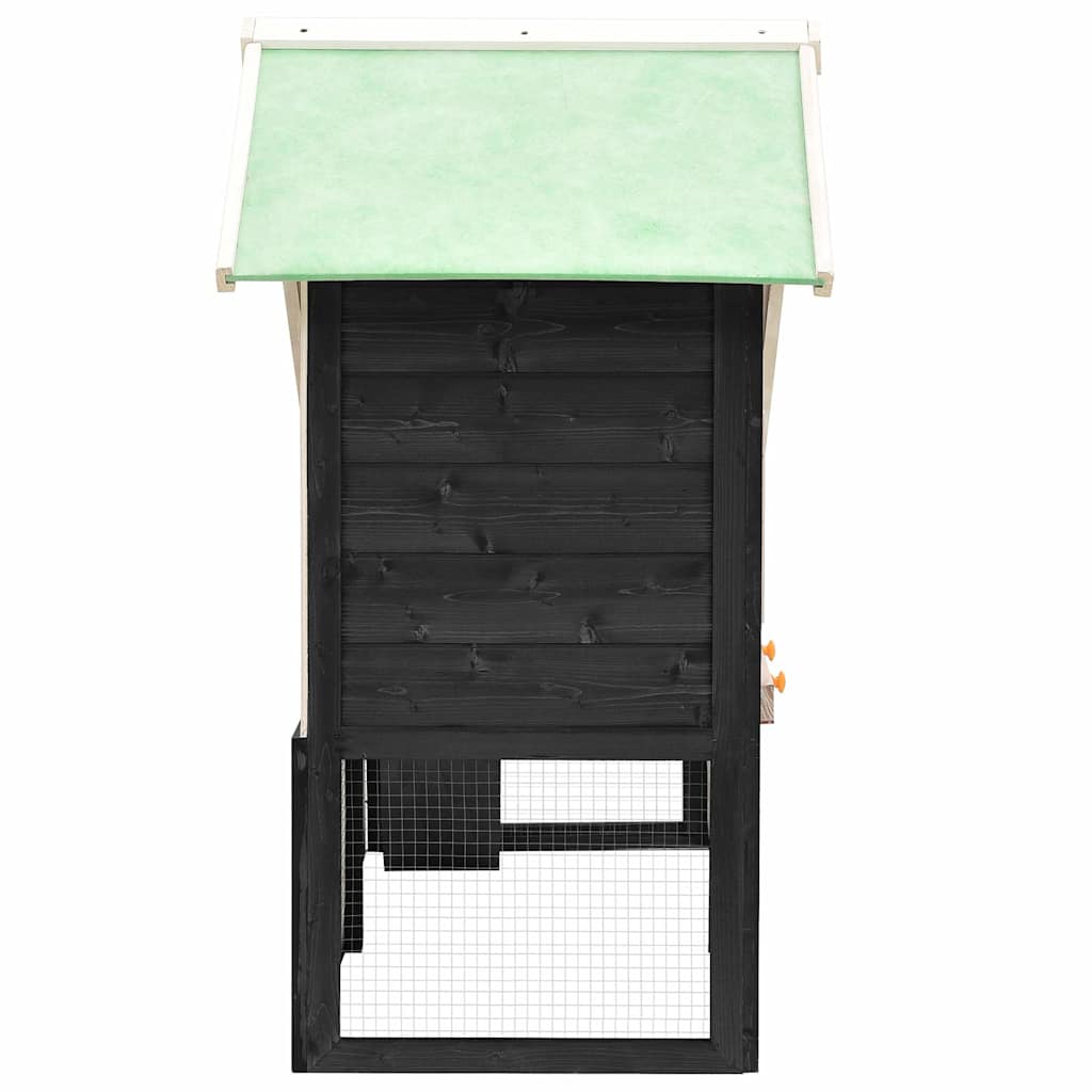 Rabbit Hutch 140x63x120 cm Solid Firwood Grey and white
