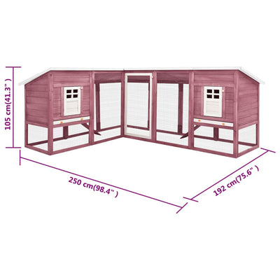 Outdoor Rabbit Hutch with Run Mocca and White Solid Fir Wood