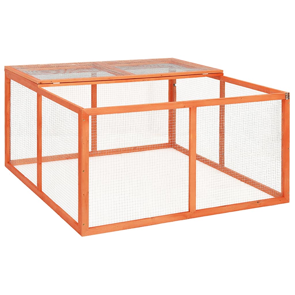 170876 vidaXL Rabbit Hutch 124x120x60 cm Solid Firwood 1