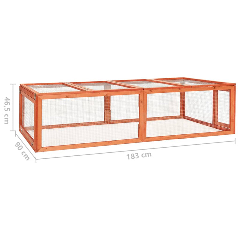 Rabbit Hutch 183x90x46.5 cm Solid Firwood