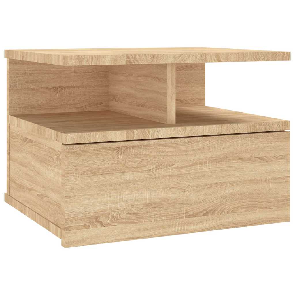 vidaXL Floating Nightstand Sonoma Oak 40x31x27cm Engineered Wood 2