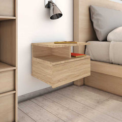 vidaXL Floating Nightstand Sonoma Oak 40x31x27cm Engineered Wood 1