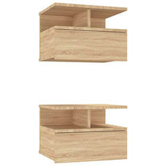 vidaXL Floating Nightstand | Set of 2 | Sonoma oak | Engineered wood | Compact 2