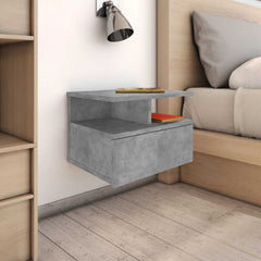 vidaXL Floating Nightstand Concrete Grey 40x31x27cm Engineered Wood 1