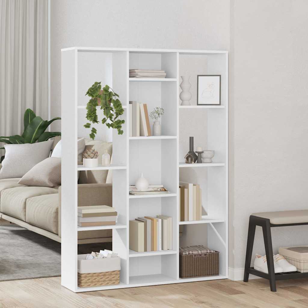 Room Divider/Book Cabinet 100x24x140 cm White