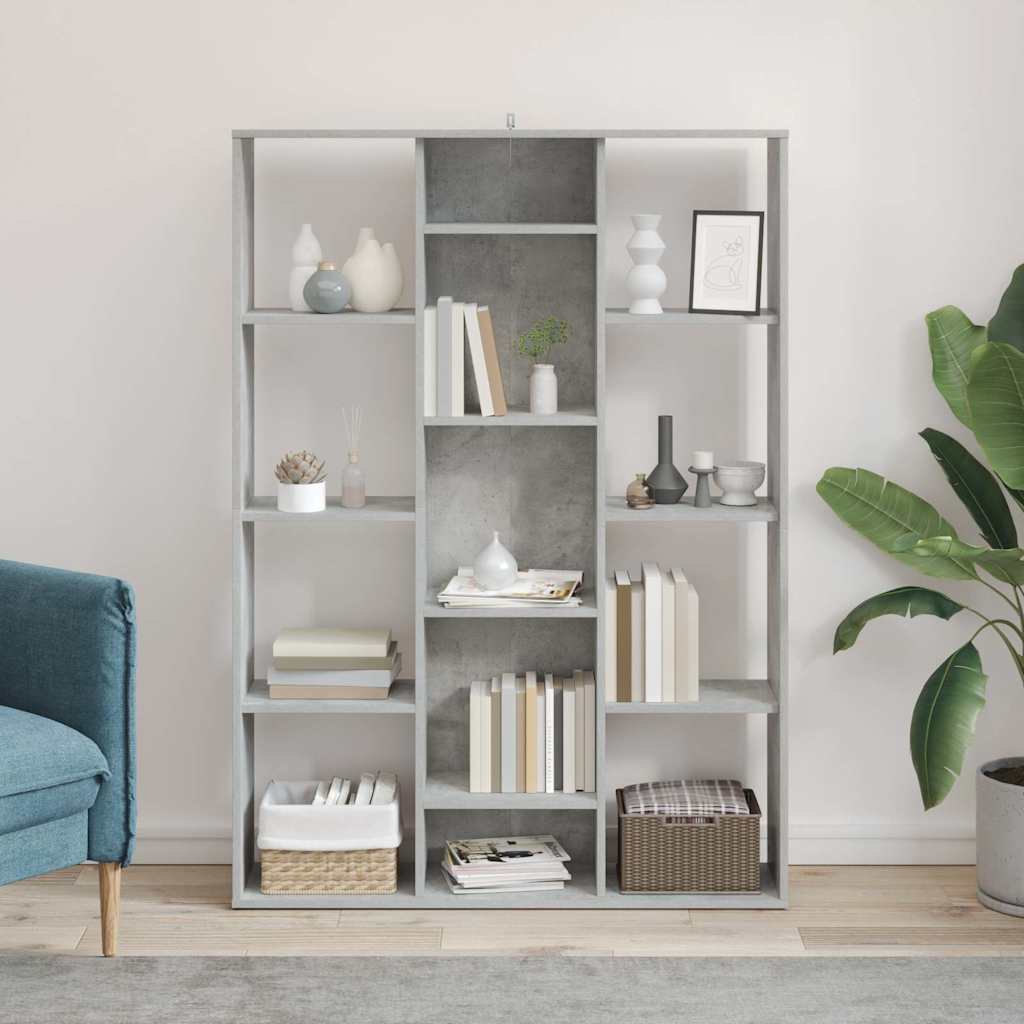Room Divider/Book Cabinet 100x24x140 cm Concrete grey