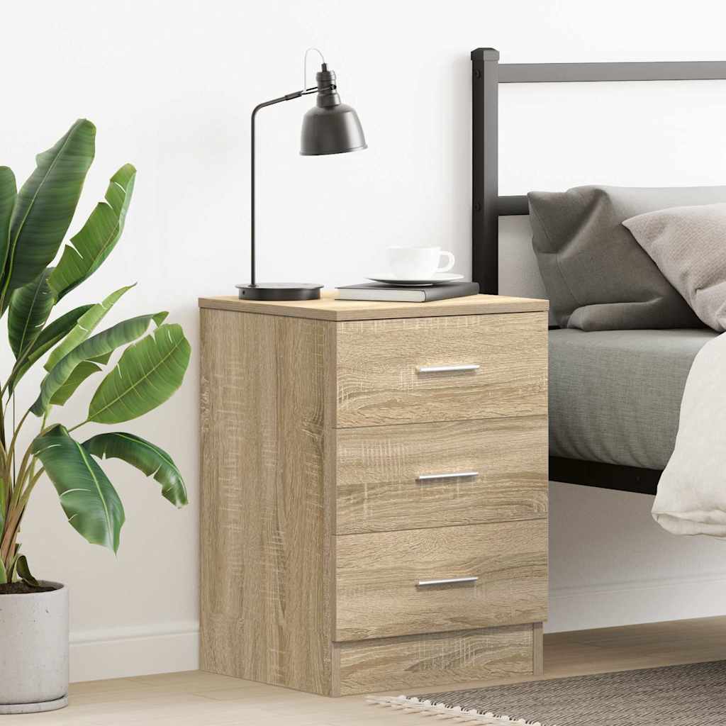 vidaXL Bedside Cabinet | Sonoma Oak | Engineered Wood | Smooth Sliding 1