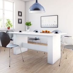 vidaXL Dining Table White 180x90x76 cm Engineered Wood 1