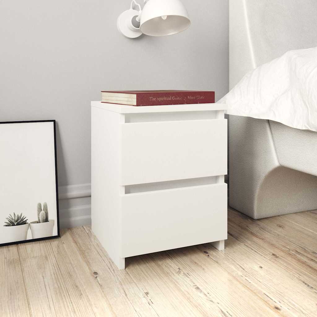 800513 vidaXL Bedside Cabinet White 30x30x40 cm Engineered Wood 5