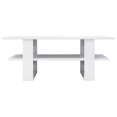 Coffee Table High Gloss White 110x55x42 cm Engineered Wood