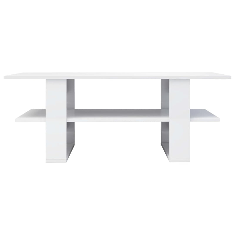 Coffee Table High Gloss White 110x55x42 cm Engineered Wood