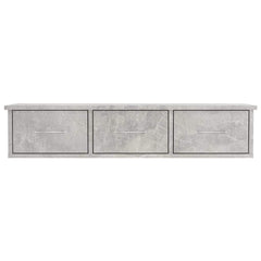 800598 vidaXL Wall-mounted Drawer Shelf Concrete Grey 88x26x18,5 cm Engineered Wood 3