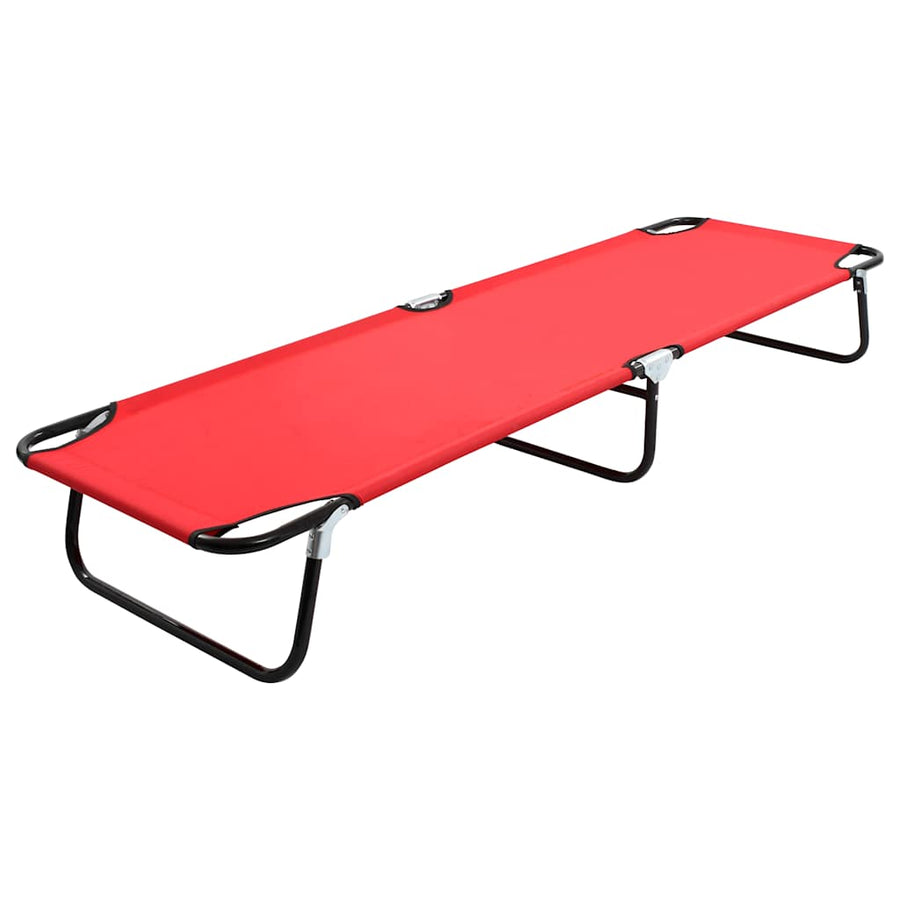 47756 vidaXL Folding Sun Lounger Red Steel 1