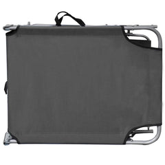 vidaXL Folding Sun Lounger with Canopy Grey Aluminium 4