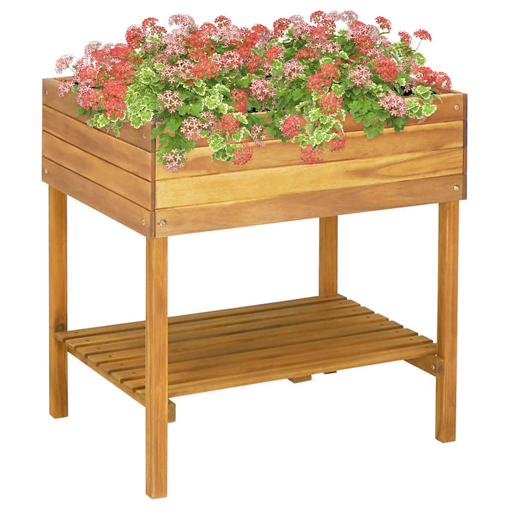 Raised Garden Planter Solid Acacia Wood 78.5 cm 78.5 cm 58.5 cm