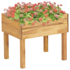 vidaXL Garden Planter | Natural wood colour | Solid Acacia wood with PVC foil 1