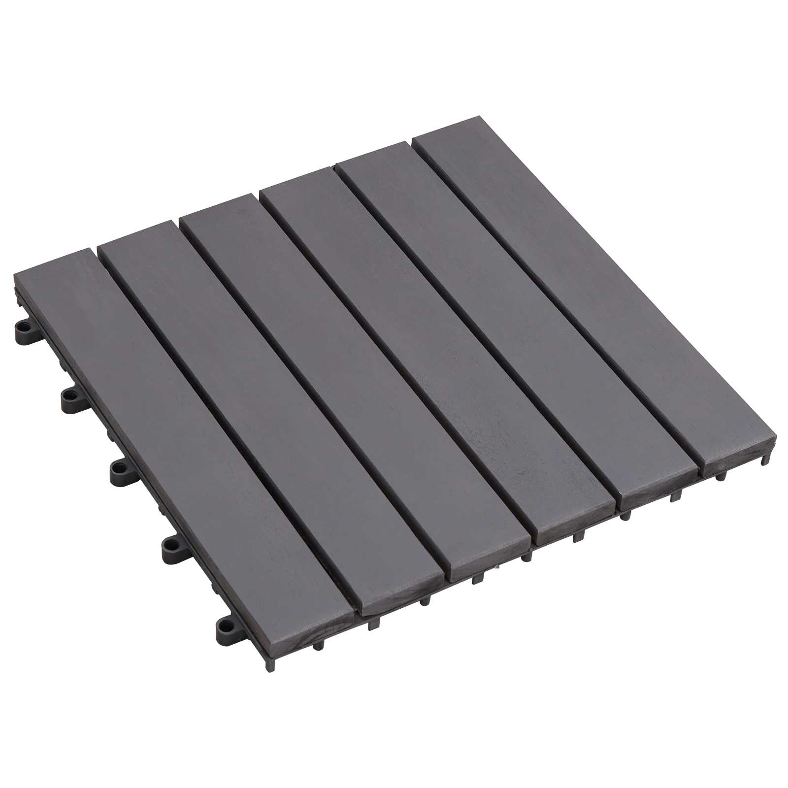 vidaXL Decking Tile 10 pcs Grey 30 x 30 cm Acacia Hardwood 1