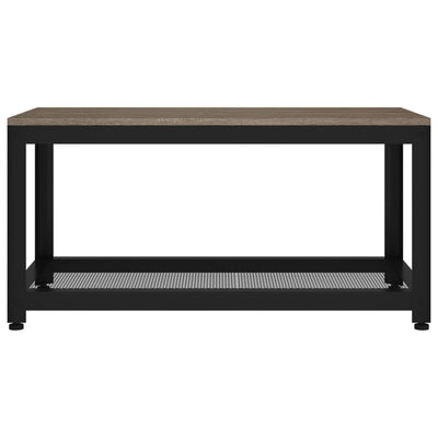 Coffee Table Grey and Black 90x45x45 cm MDF and Iron