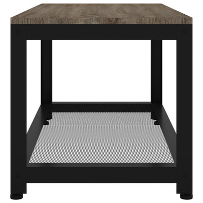 Coffee Table Grey and Black 90x45x45 cm MDF and Iron