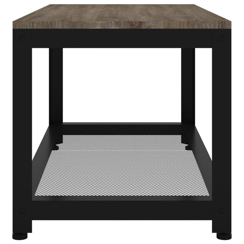 Coffee Table Grey and Black 90x45x45 cm MDF and Iron