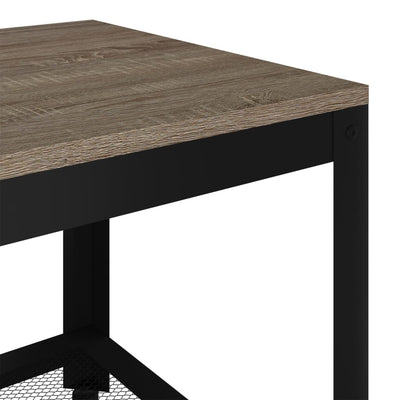 Coffee Table Grey and Black 90x45x45 cm MDF and Iron