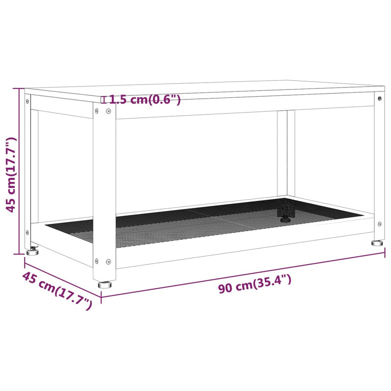 Coffee Table Grey and Black 90x45x45 cm MDF and Iron