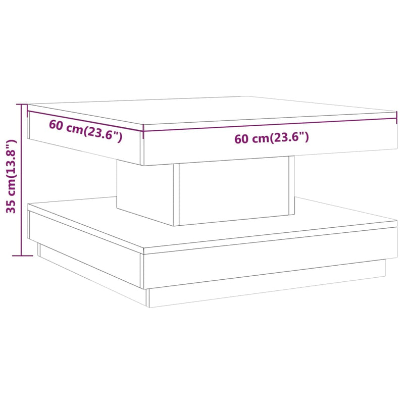 Coffee Table Dark Brown 60x60x35 cm MDF