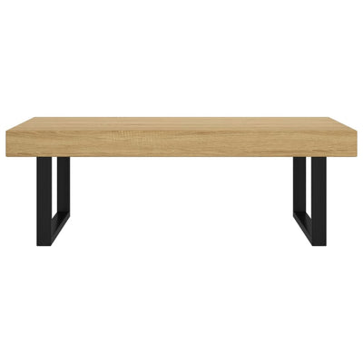 Coffee Table Light Brown and Black 120x60x40 cm MDF and Iron