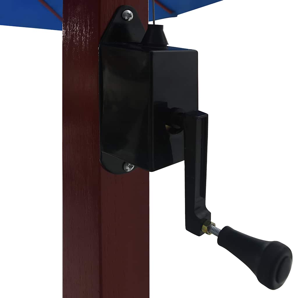 vidaXL Hanging Garden Parasol with Wooden Pole 400x300 cm Blue 5