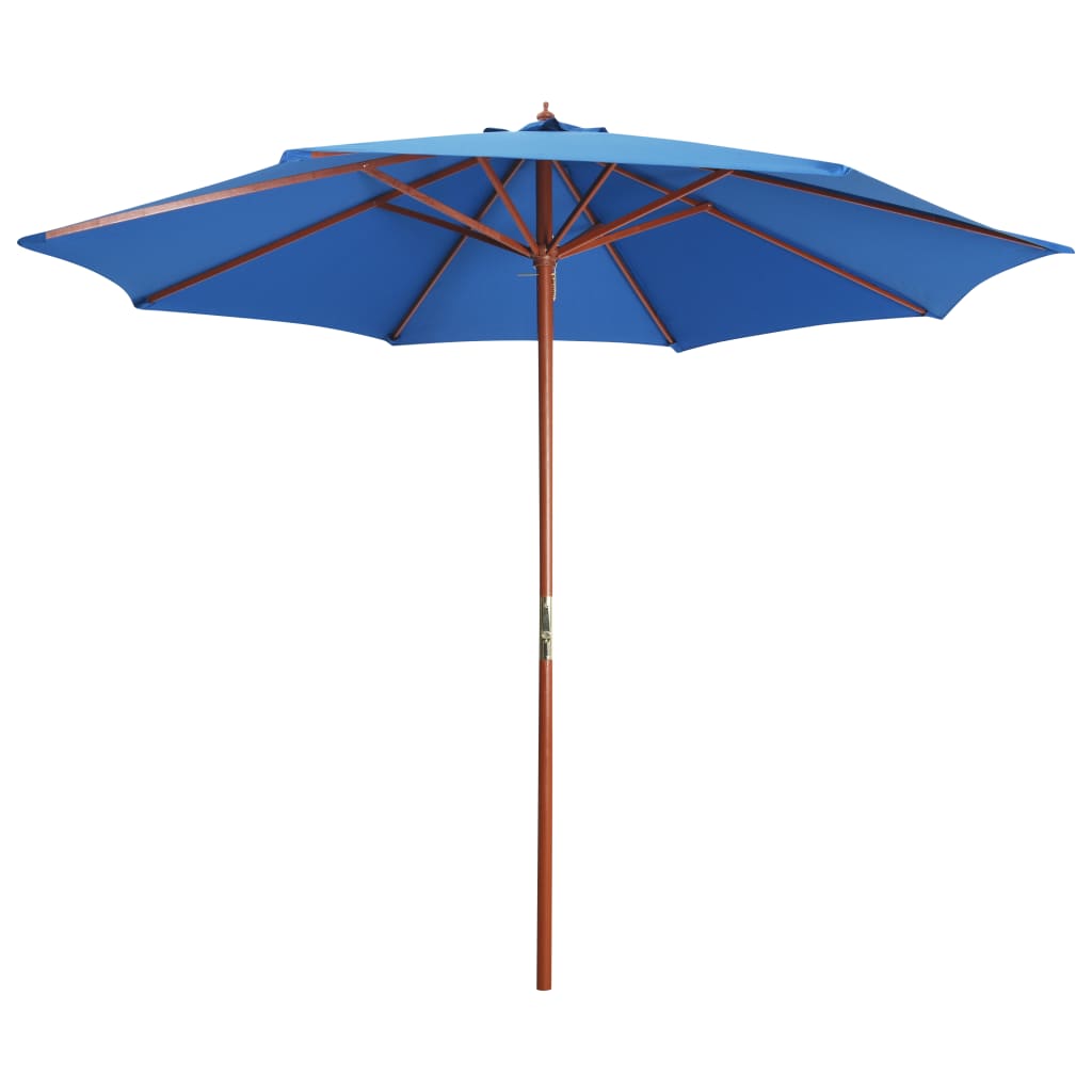 vidaXL Garden Parasol with Wooden Pole 300x258 cm Blue 1