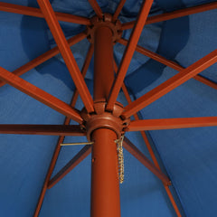 vidaXL Garden Parasol with Wooden Pole 300x258 cm Blue 2
