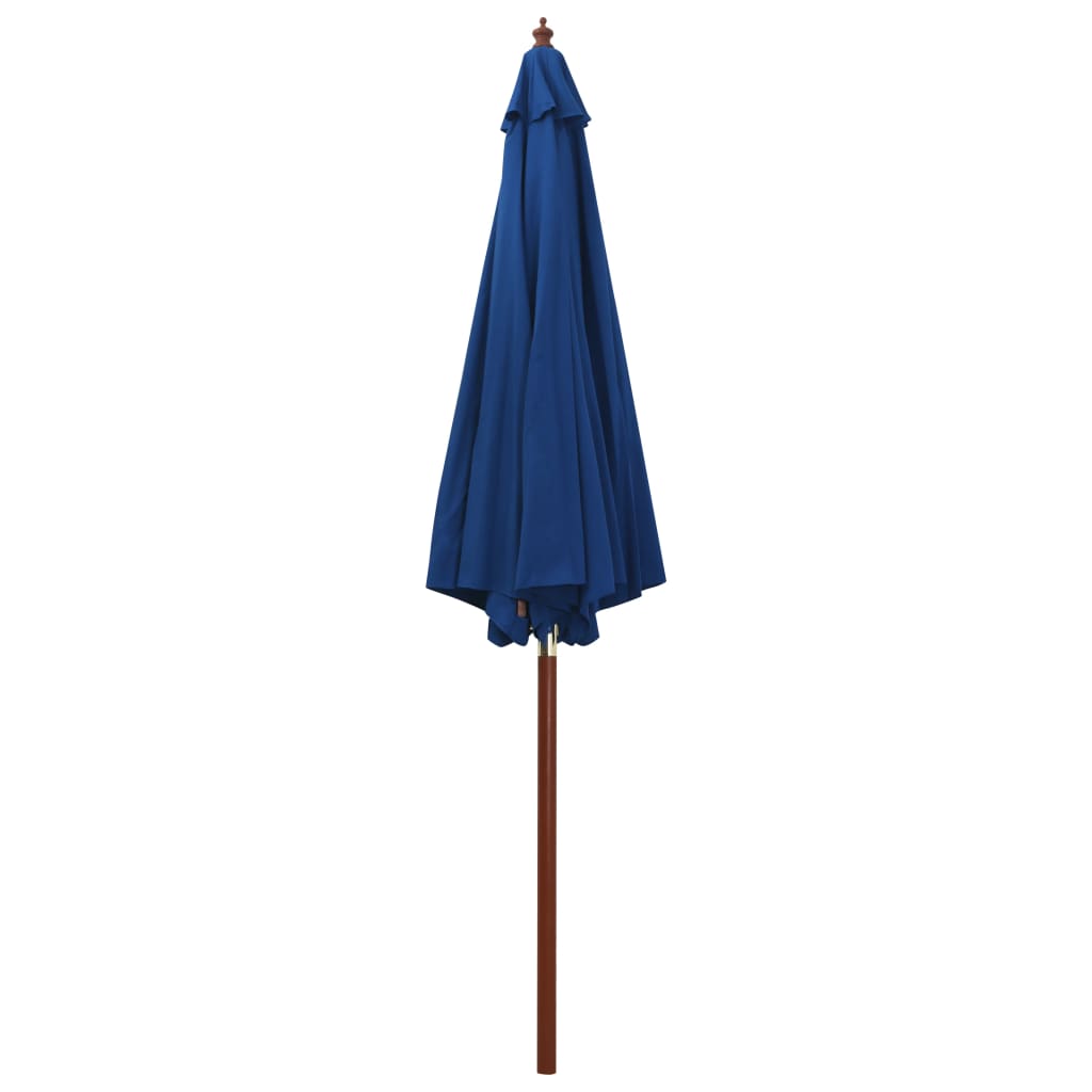 vidaXL Garden Parasol with Wooden Pole 300x258 cm Blue 5