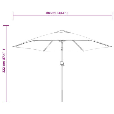 Outdoor Parasol with Metal Pole 300 cm Black