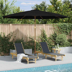 vidaXL Garden Parasol with Wooden Pole 350 cm Black 2
