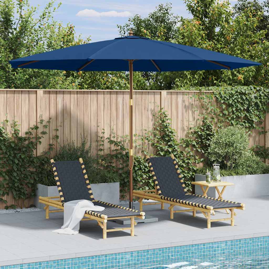 vidaXL Outdoor Parasol with Wooden Pole 350 cm