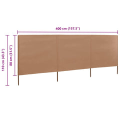 vidaXL Wind Screen | Taupe | Non-woven fabric (100% polyester), wood 6