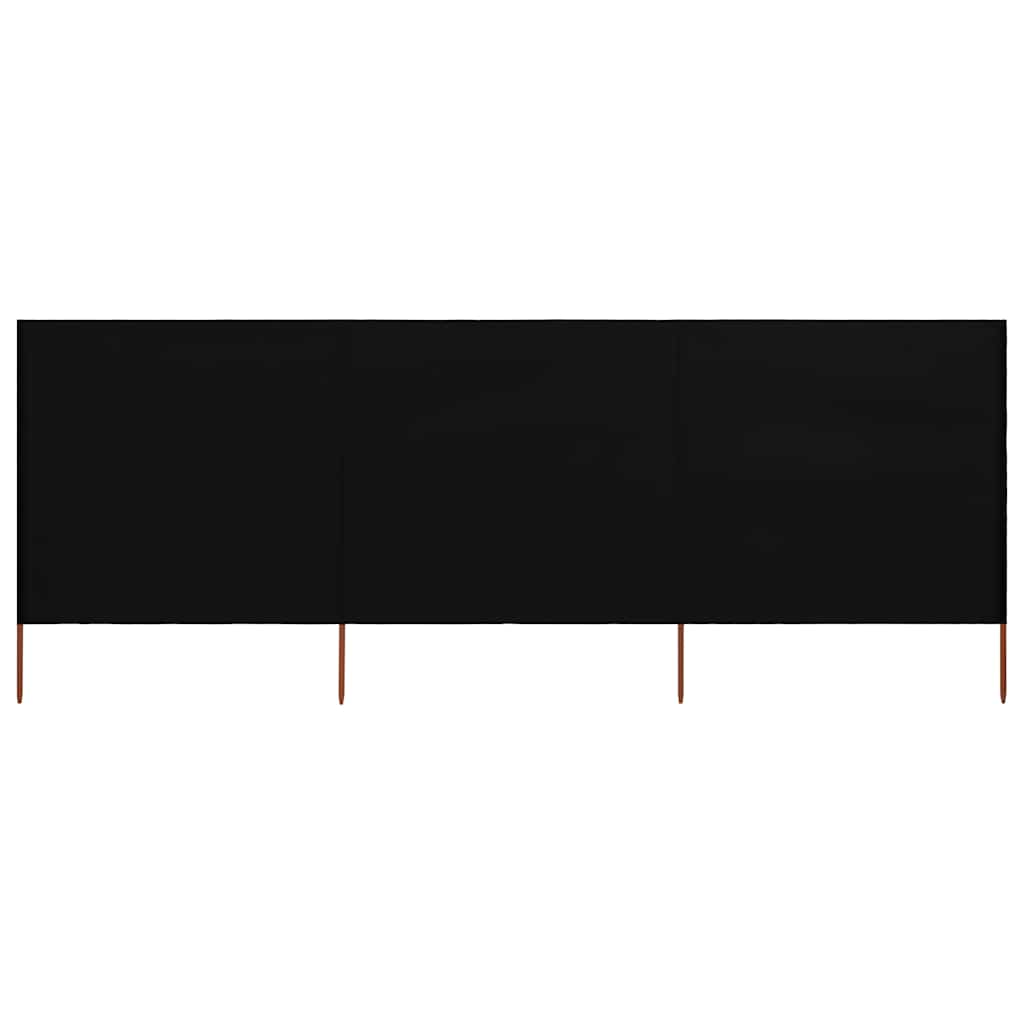 vidaXL 3-panel Wind Screen Fabric 400x120 cm Black 1