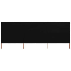 vidaXL 3-panel Wind Screen Fabric 400x120 cm Black 1
