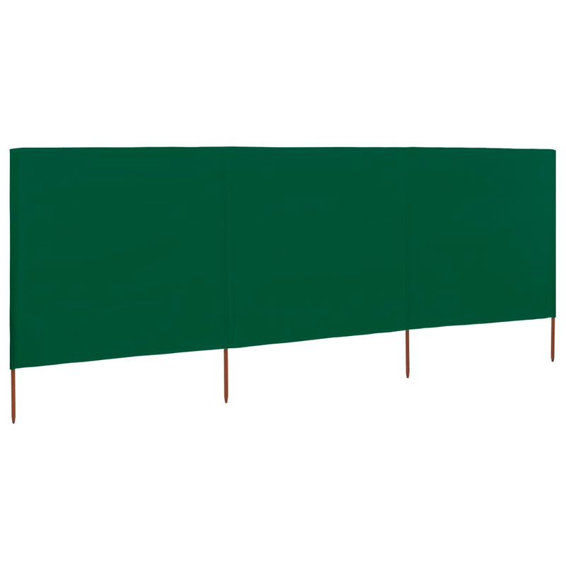 3-panel Wind Screen Fabric 400x160 cm Green