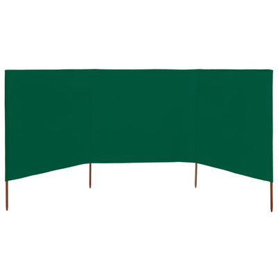 3-panel Wind Screen Fabric 400x160 cm Green