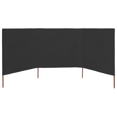 3-panel Wind Screen Fabric 400x160 cm Anthracite