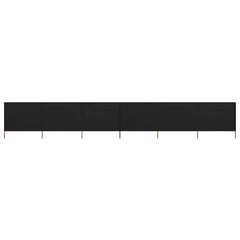 vidaXL 6-panel Wind Screen Fabric 800x120 cm Black 1