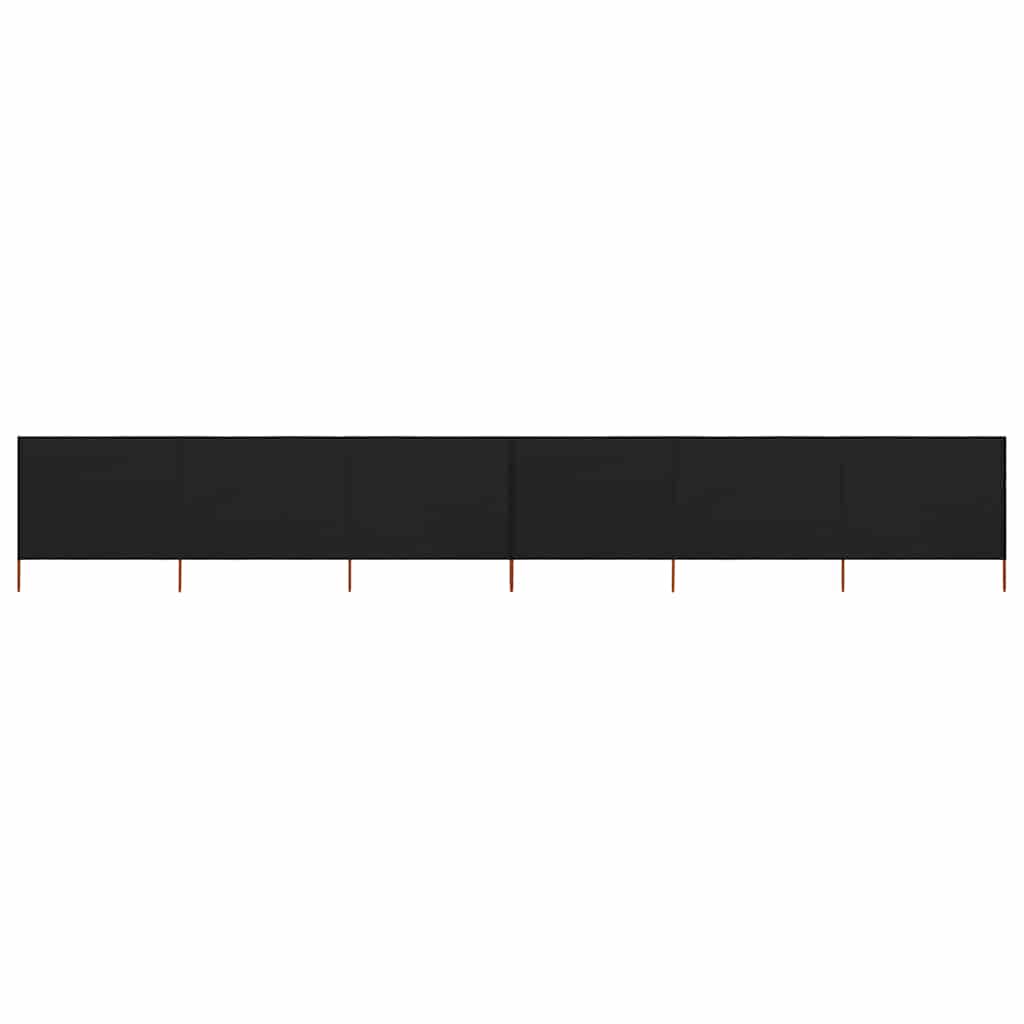 6-panel Wind Screen Fabric 800x160 cm Drop 160 cm Width 800 cm Black